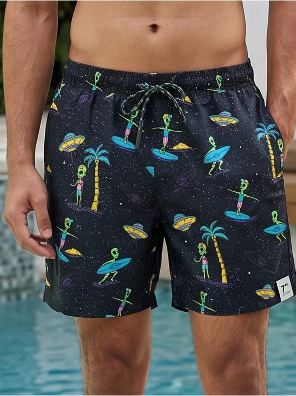 NWT M, XL No Boundaries Pool Party Swim Trunks Men’s Graphic Print Board Shorts